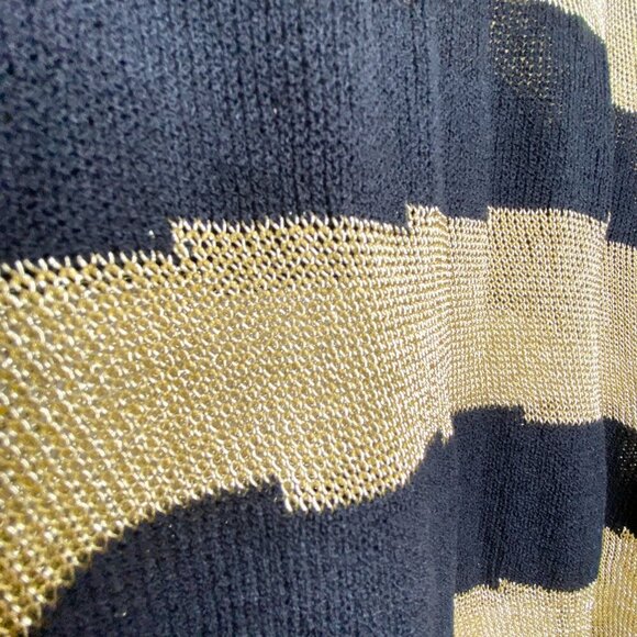 NWT Chicos Jazzy Jessica Pullover Sweater Gold Black Stripe XL Size 3 Lightning - Picture 5 of 12
